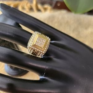 Sterling silver 925 gold plated men's ring